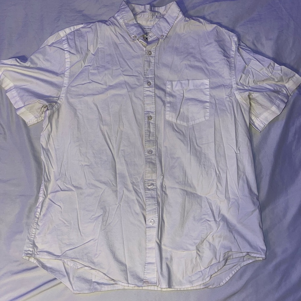 Mens Old Navy White Short-Sleeve Casual Button Down